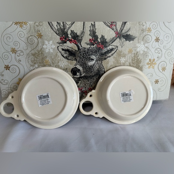 New! Set of 2 AMSCAN INC holiday dishes. BE MERRY - Picture 2 of 11